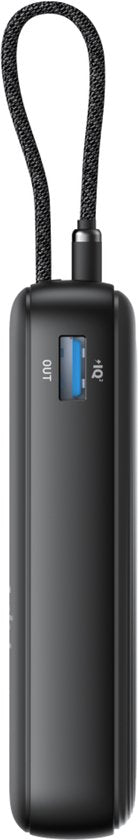 Anker Zolo Power Bank (10,000mAh, 30W, Built-in USB-C Cable) - 1x USB-C & 1x USB-A Port Black - Fast Charging