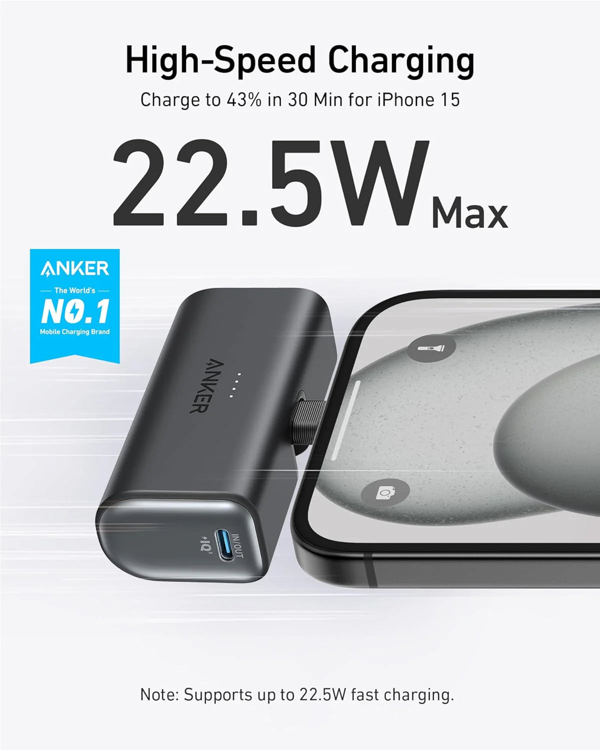 Anker Nano Powerbank 22.5w Type-C Connector